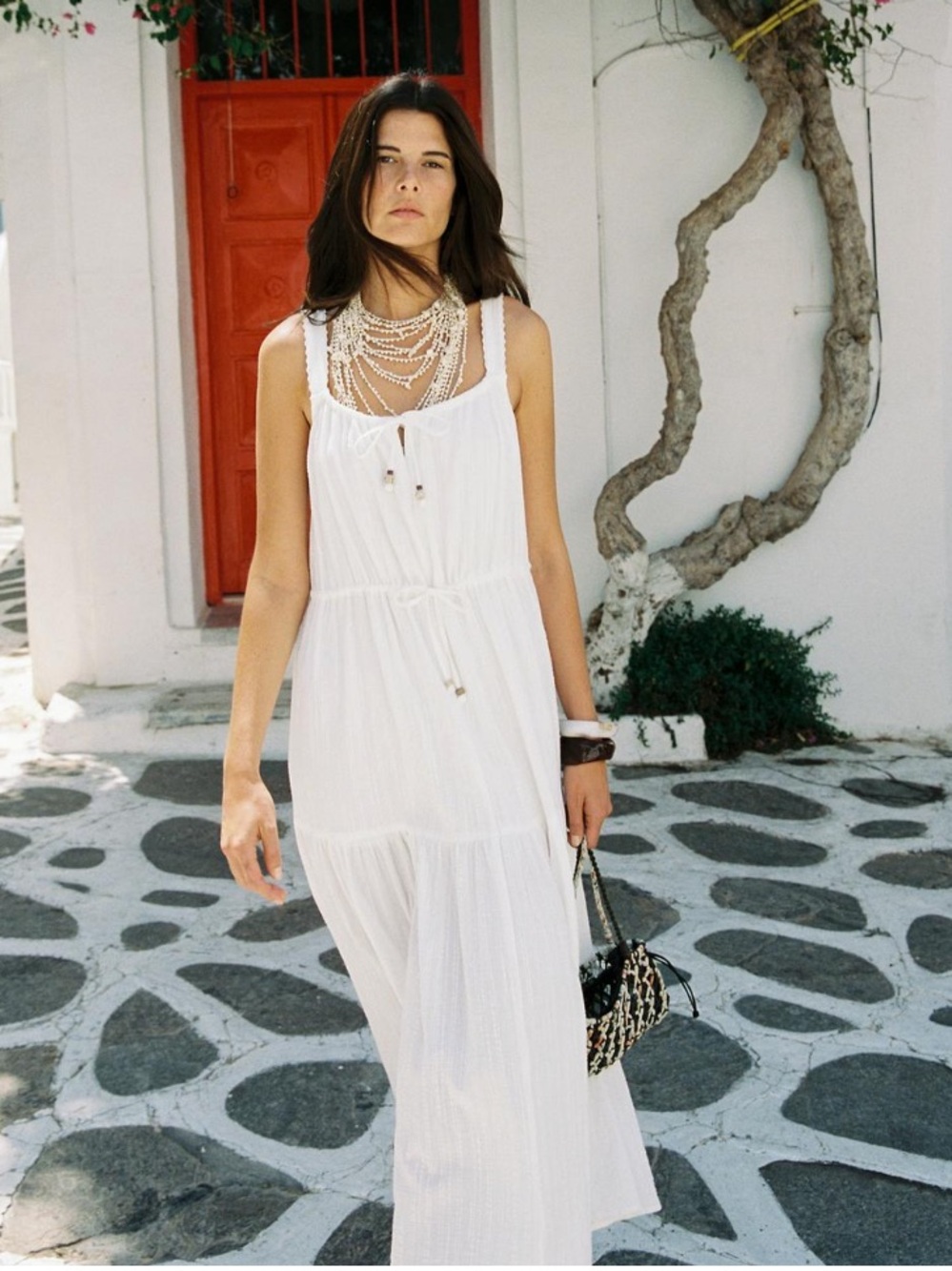 Zara NWT white panel midi dress 8167/703